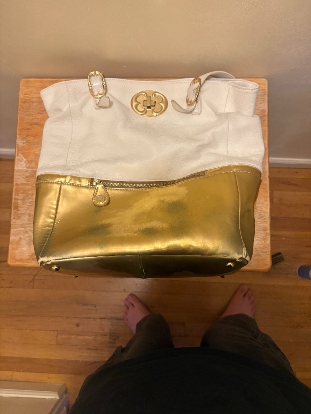Emma Fox White and Gold Tote Bag